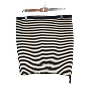 Loft Striped Skirt - Black and Beige -‎ Career Wear - Size 14